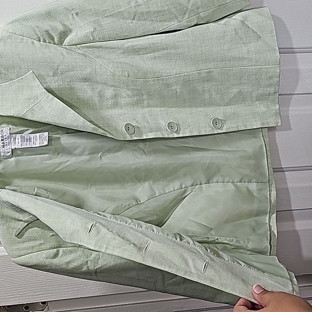 Sag Harbor Light Green Jacket Woman's Size 10P - Picture 8 of 12